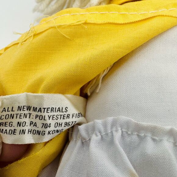 VTG 1984 Heavenly Kids Doll Blonde Hair Yellow Dress Black Eyes W/ White Shoes - Picture 5 of 5